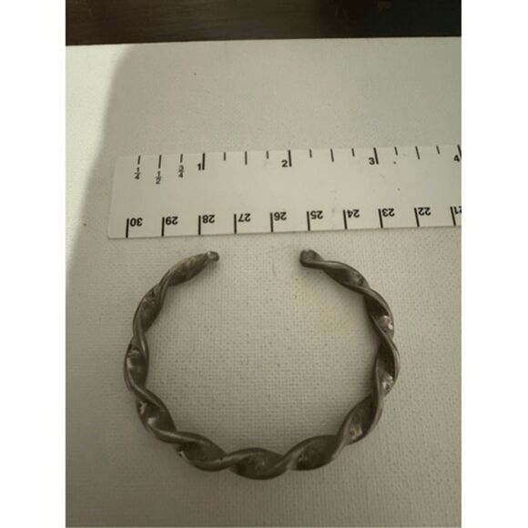 Vintage SterlingSilver Native American Twist Rope Bangle Bracelet Western Navajo - Picture 5 of 6